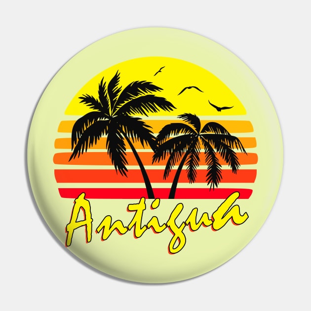 Antigua Retro Sunset Pin by Nerd_art