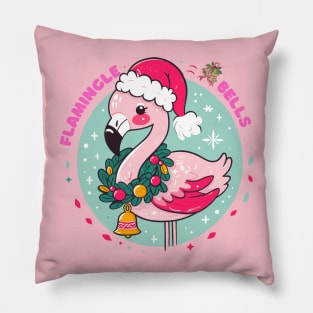 Festive & Funny Holiday Design, Funny Flamingo Design Pillow