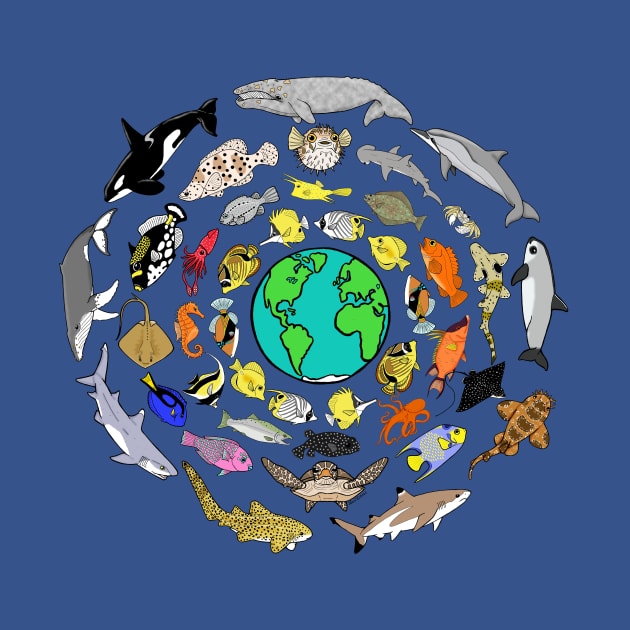 World Oceans Day Sea Life by HonuHoney