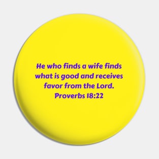 Bible Verse Proverbs 18:22 Pin