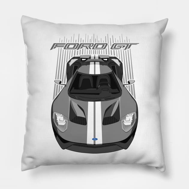 Ford GT-grey and white Pillow by V8social