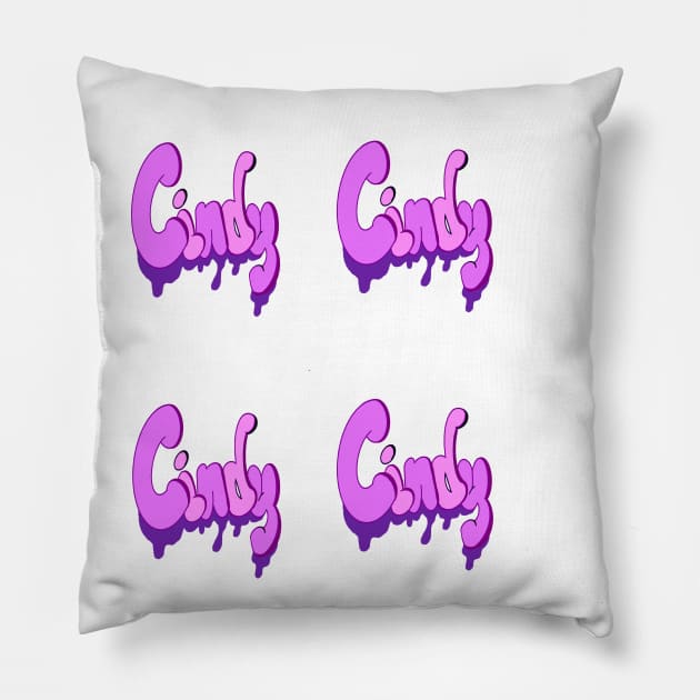 Top 10 best personalised gifts Cindy purple drips personalised personalized custom name Pack of 4 Cindy Pillow by Artonmytee