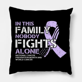 National Cancer Prevention Month and World Cancer  USA Flag Pillow