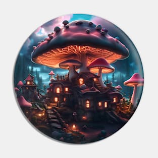 Mushroom Village Pin