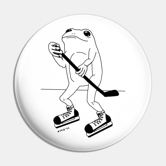 Ice Hockey Frog Pin by Natalie Gilbert