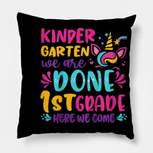 Kids Kindergarten Graduation Cute Unicorn Class Of 2024 Girls Pillow