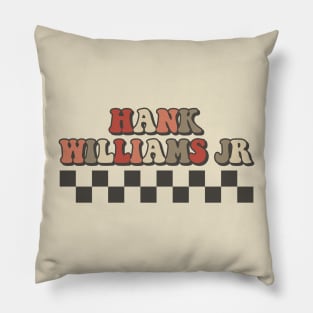 Hank Williams Jr Checkered Retro Groovy Style Pillow