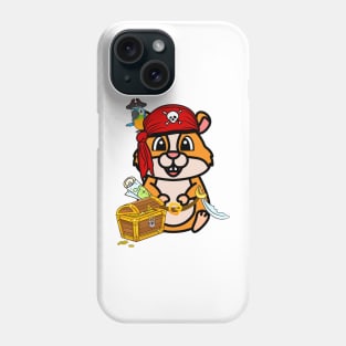 Cute orange hamster is a pirate Phone Case