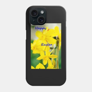 Narcissus  'Twinkling Yellow'  Daffodil with Happy Easter message Phone Case