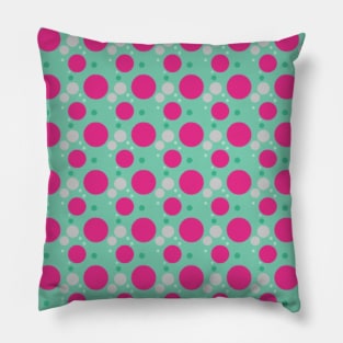 MOD Bubbles Mint Magenta Pink Polka Dots Modern Print Pillow