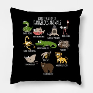 Cute Funny Animal Lover's Identification of Dangerous Animals. Pillow