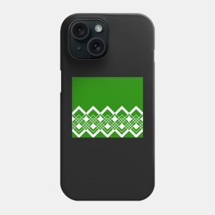 Abstract geometric pattern - green and white. Phone Case