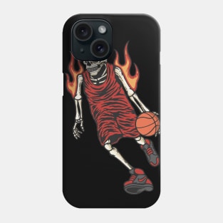 Fire Skull Basketball T-Shirt Phone Case