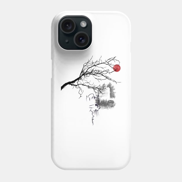 ' waiting until come back' sad cat art Phone Case by WARNAWALIYA “The Gallery of Imagination”