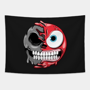 Angry Face Zombie Emoji Tapestry