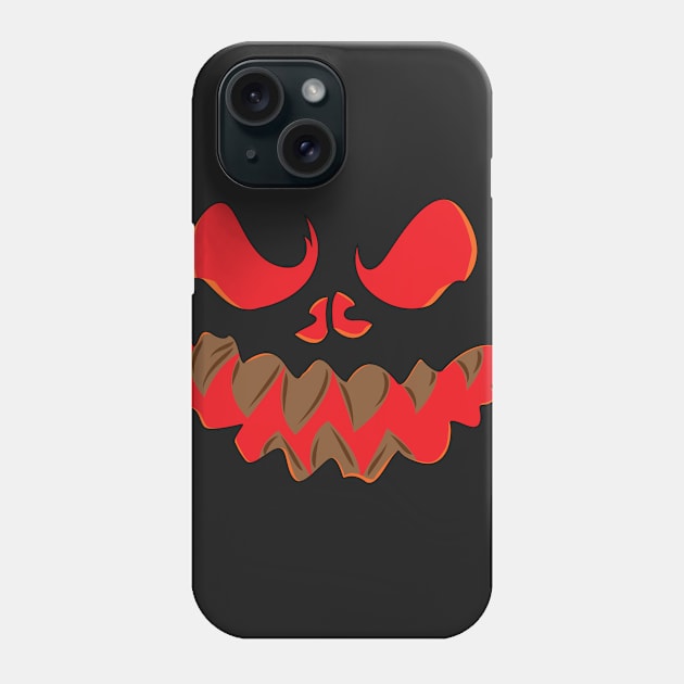 Halloween Scary Pumpkin Face Phone Case by ThreadsMonkey