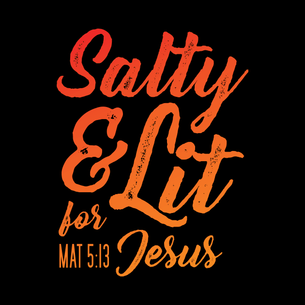 Salty and Lit for Jesus - Red Gradient Distress by FalconArt