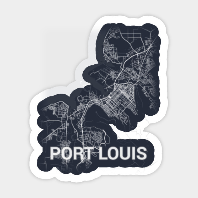 Port Louis Mauritius City Map Port Louis Sticker Teepublic