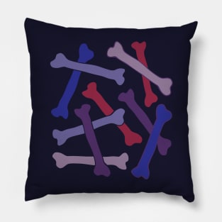 BUNCH OF BONES Purple Red Blue from my Cabinet of Curiosities - UnBlink Studio by Jackie Tahara Pillow