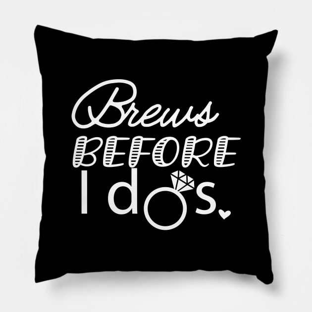 Bride - Brews before I dos Pillow by KC Happy Shop