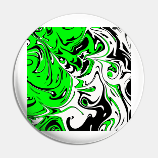 Lime white liquid abstract Art Pin