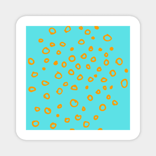 Abstract boho orange bubble pattern Magnet