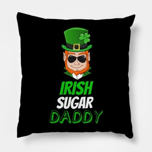 Funny Saint Patricks Day Irish Sugar Daddy Leprechaun Pillow