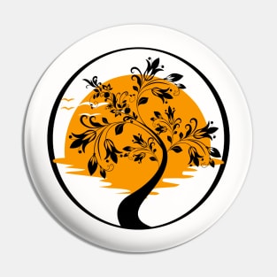 Black Tree and Orange Sun Pin