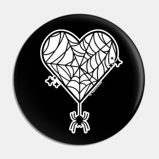 Spiderweb Heart Pin