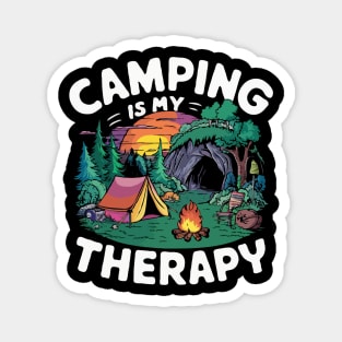 Camping is My Therapy. Funny Camping Magnet