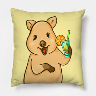 Quokka with a drink Pillow