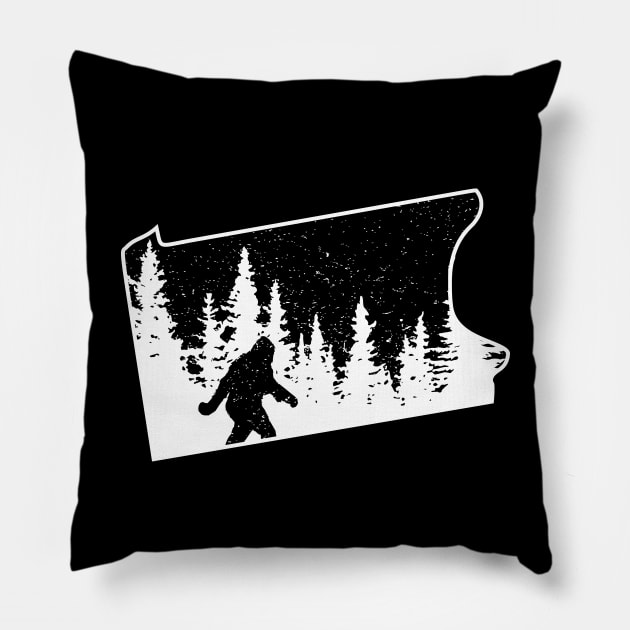 Pennsylvanie Bigfoot Gift Pillow by Tesszero