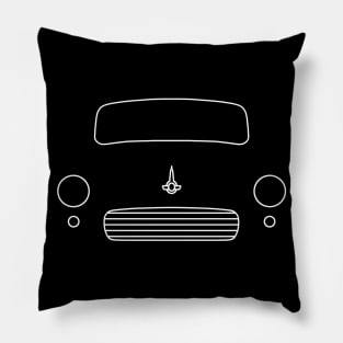 Morris Minor classic car outline (white) Pillow