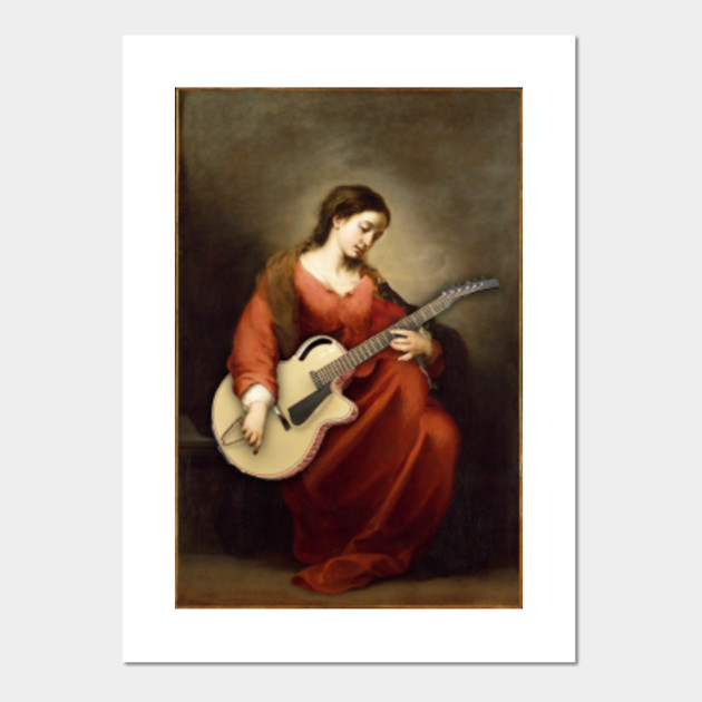 Electric Guitar Painting Parody Funny Man Posters And Art
