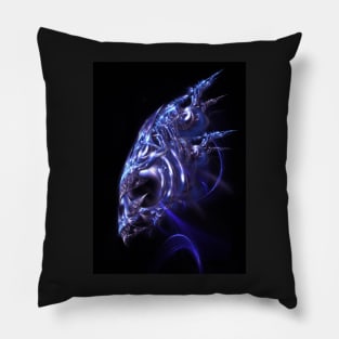 Alien Portrait Fractal Visionary Art Pillow