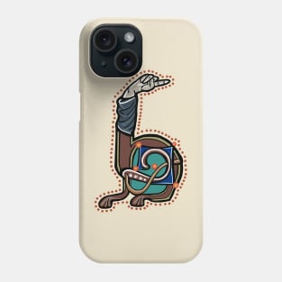 Letter H Manicule RIGHT W 14C Maastricht Psalter parody Phone Case