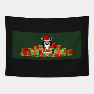 Holiday Trash Panda Gives You Gifts Tapestry