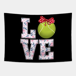 Summer Floral Love Tennis Tapestry