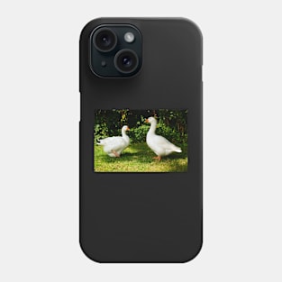 Two White Geese - Each Goose Looking At The Other Phone Case