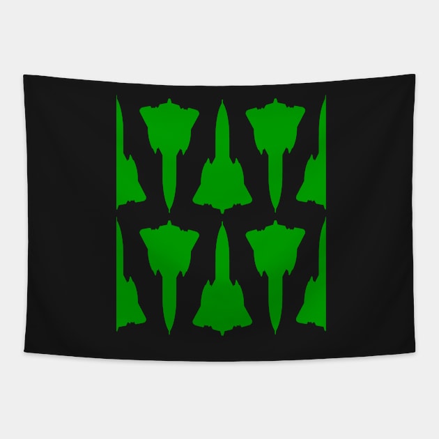 Lockheed SR-71 Blackbird - Green & White Pattern Design Tapestry by PlaneJaneDesign