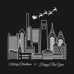 Merry Christmas Happy New Year Philadelphia Pennsylvania T-Shirt