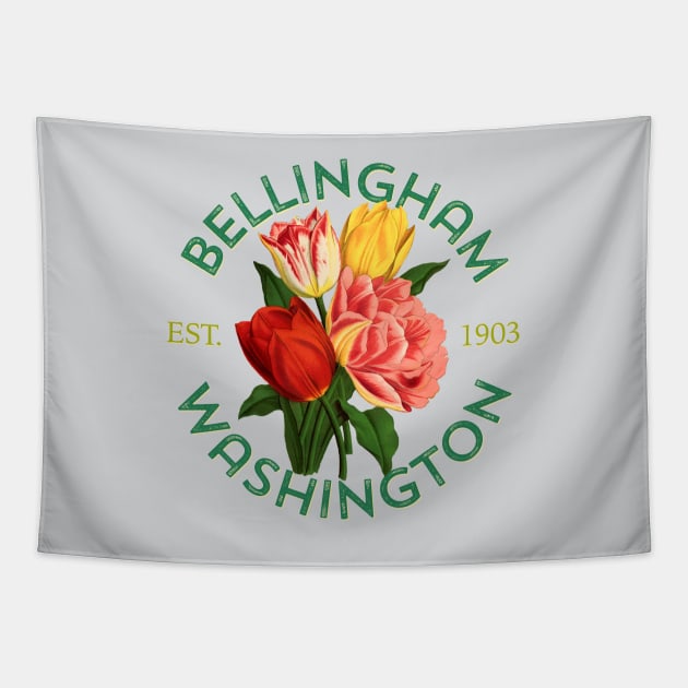 Bellingham Washington Spring Tulip Gardeners Floral Tapestry by Pine Hill Goods