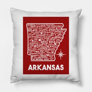 Arkansas Map Pillow