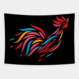 Rooster Illustration Tapestry