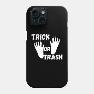 TRICK OR TRASH Raccoon Footprint Phone Case