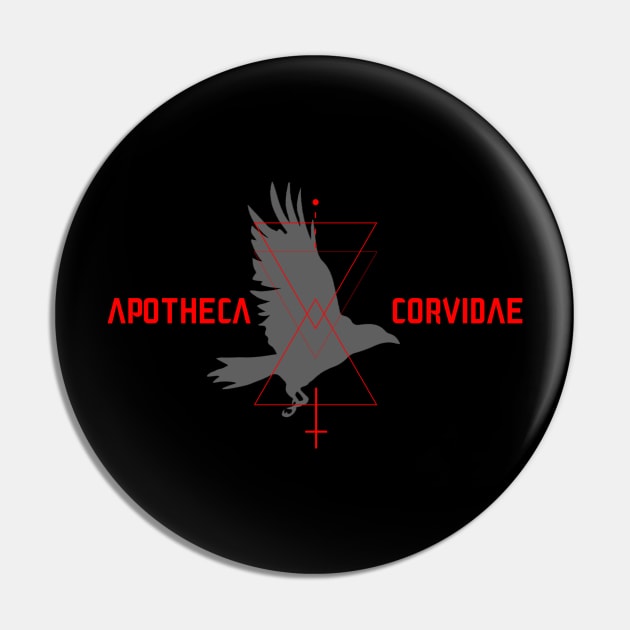 CORVIDAE Logo (Red) Pin by APOTHECA CORVIDAE