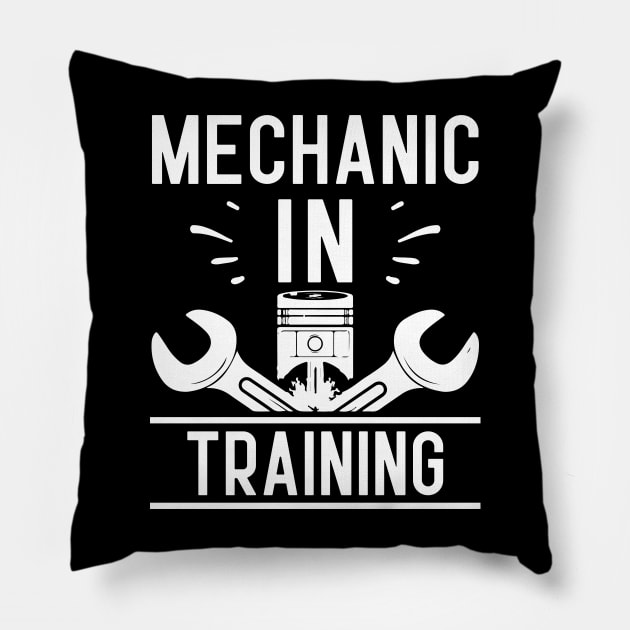 Mechanic In Training Pillow by Dojaja