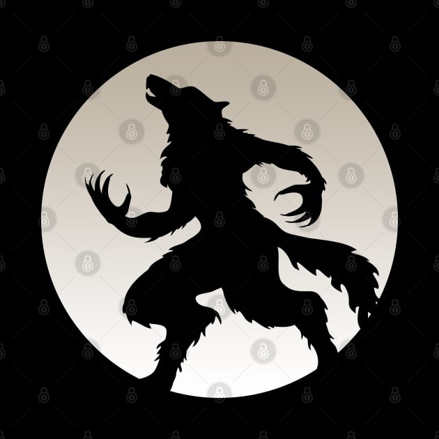 Werewolf in the Moonlight - Werewolf Art by tatzkirosales-shirt-store