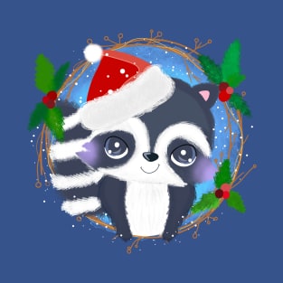 Cute little raccoon Christmas T-Shirt