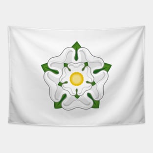 English White York Rose Tudor Heraldic Emblem Tapestry